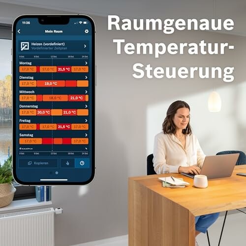 Smart-Home-System zur Temperaturkontrolle im Wohnzimmer