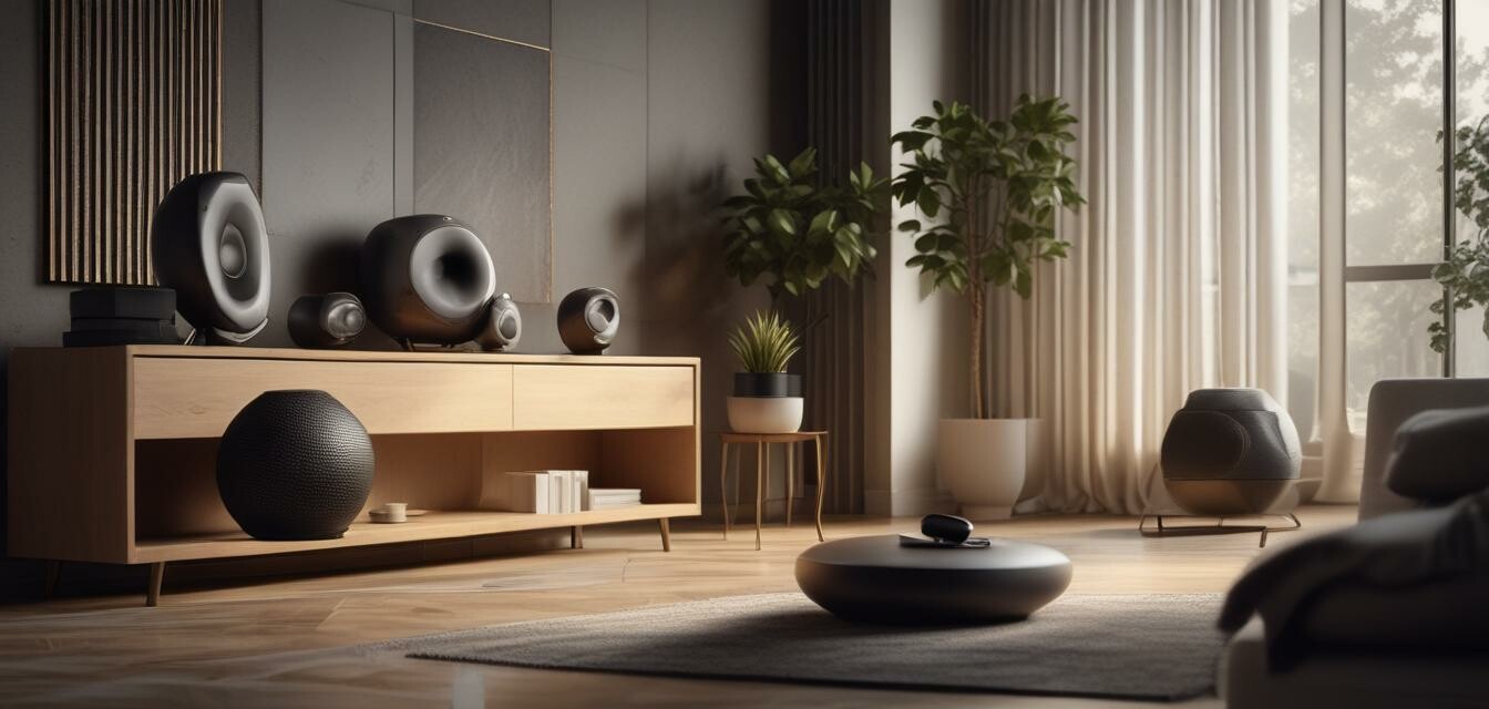 Wireless speakers in a living room