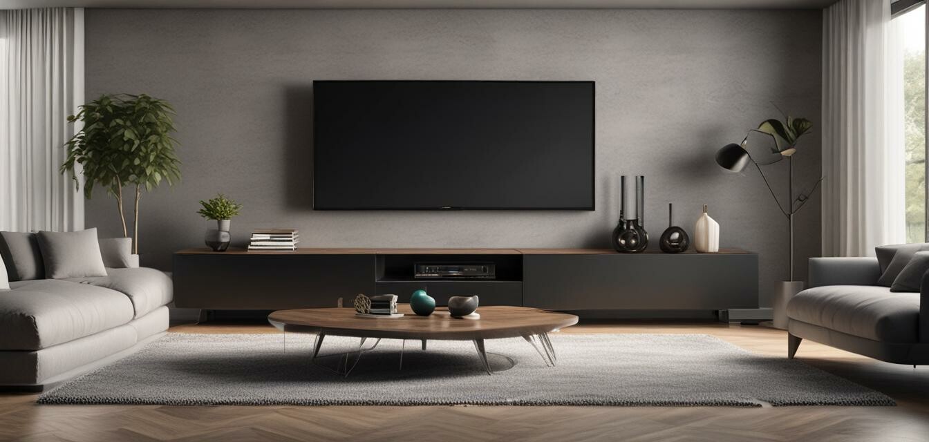 Modern wireless entertainment system in a living room